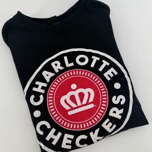 Charlotte‎ Checkers T Shirt Black Gildan Softstyle Youth Small Crown Logo
